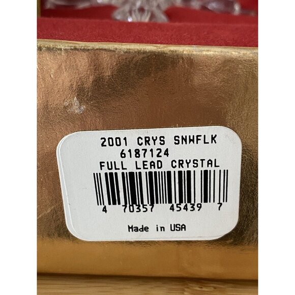 Gorham Full Lead Crystal Snowflake Ornament 2001 Vintage - Picture 3 of 4